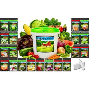 Beginner Survival Seed Vault: 10,000+ Heirloom & Non-GMO Seeds (20 Easy to Grow Varieties)