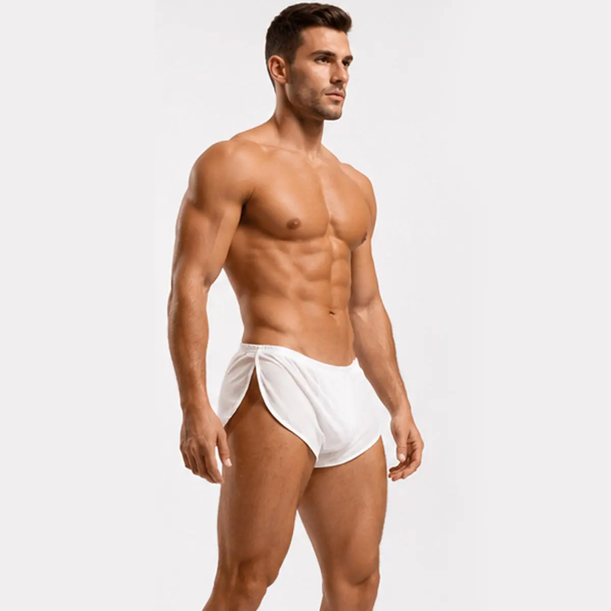Men's Split Side Short Shorts Sexy Breathable Large Split Sides