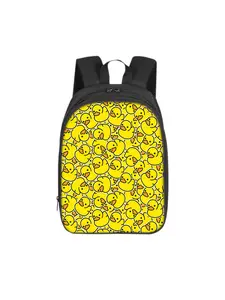 Little yellow duck pattern printed 14 inch 35 cm height double layer backpack