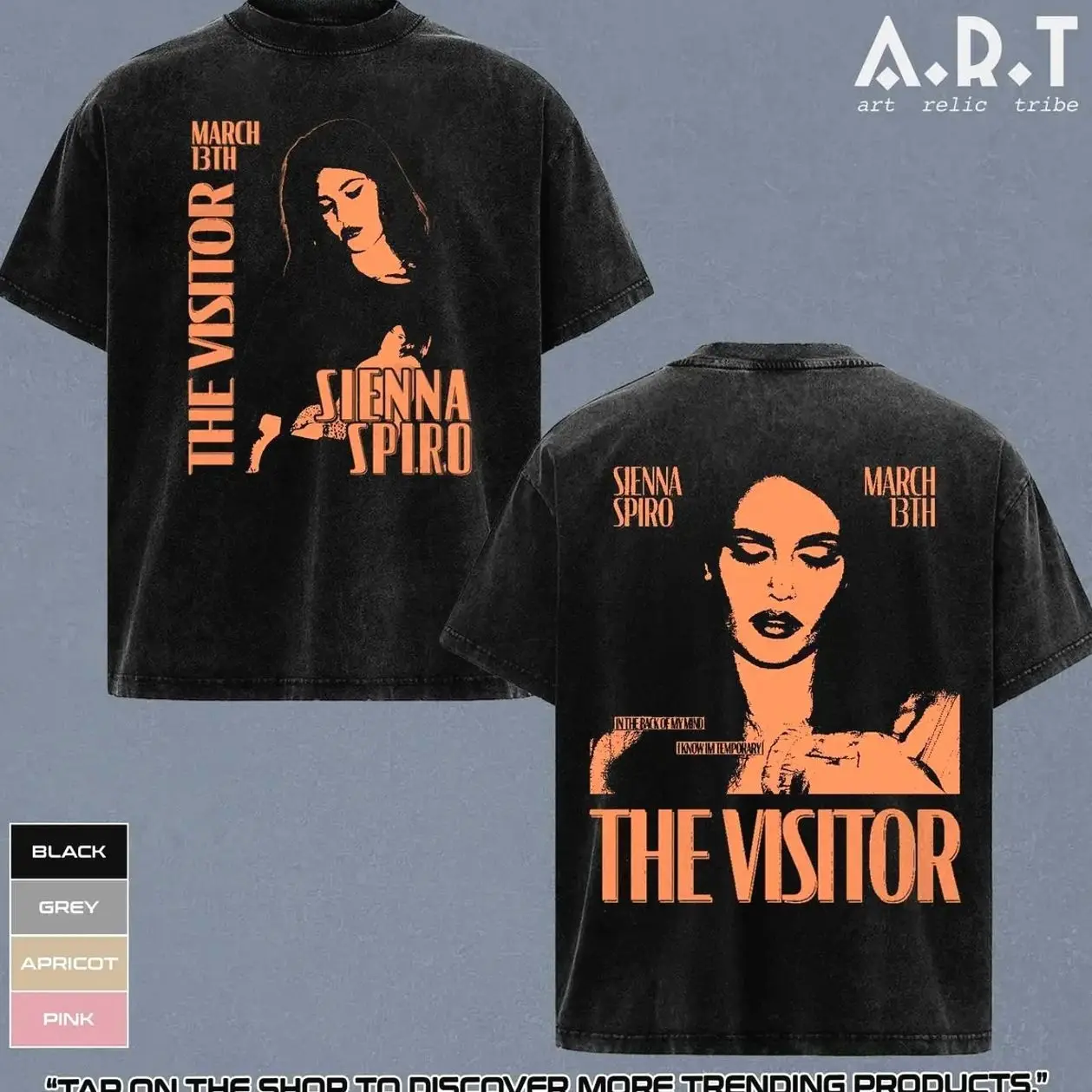 [Color Edition] Sienna Spiro Washed Shirt, Visitor Album Tshirt, SINK NOW SWIM LATER Graphic Tee, Indie Pop Concert Merch, Vintage Music Wash T-Shirt, Y2K Unisex Cotton T Shirt, Fan Gift Outfit, Fan Merch Apparel P0S