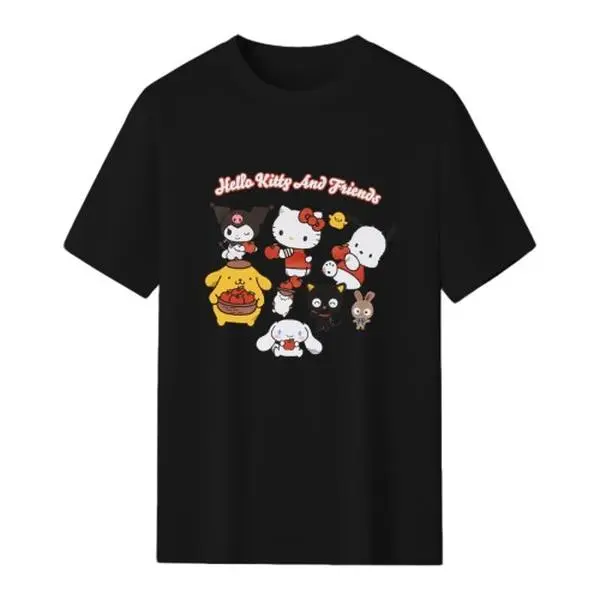 Sanrio Hello Kitty T Shirt Cotton Lightweight Crewneck Shortsleeve Streetwear Cute Graphic Tee Everyday, Casual