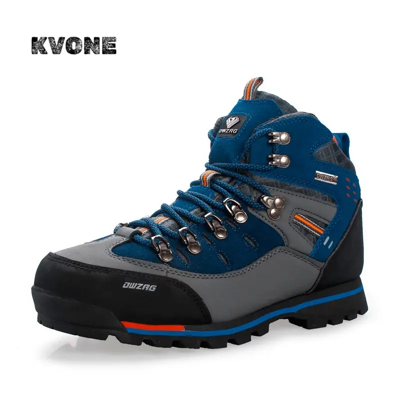 KVONE-Men’s High-Top Hiking Boots – comfortable security footwear,Waterproof Leather Outdoor Shoes with Anti-Slip Rubber Soles, Ideal for Trekking, Camping & Rugged Terrains hiking boots jungle boots tactical boot Insulated Snow Boots Guardian Boots