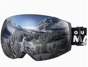 Ski Goggles Compatible for Winter Skiing - Windproof & Anti-Fog OTG Oversized Polarized,