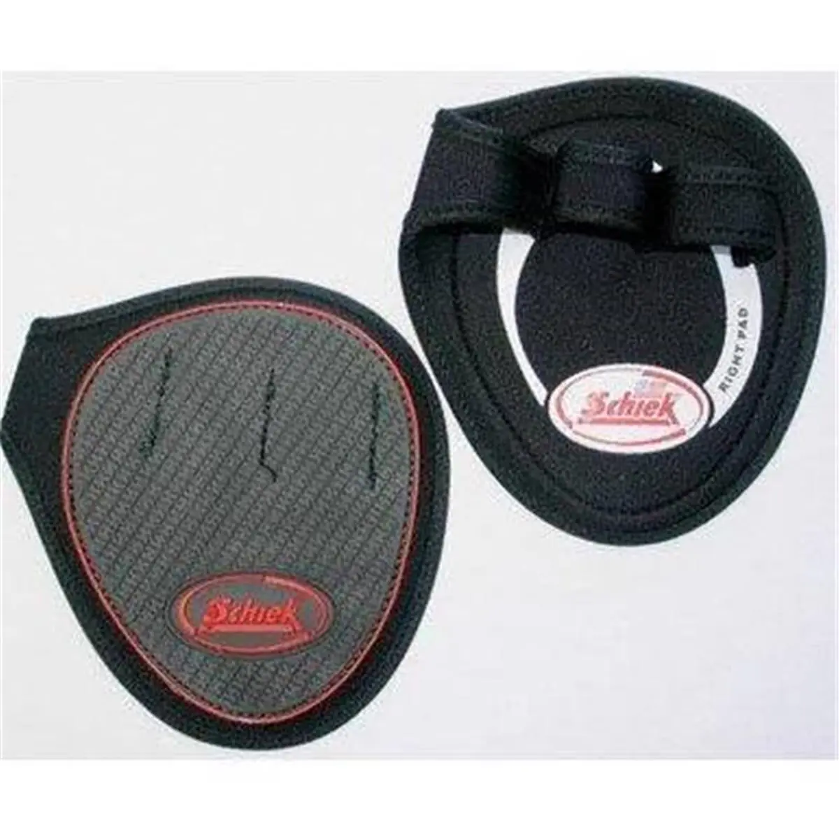 SCHIEK Lightweight Faux Leather Sports Training Straps, Durable Grip Pads with Rubberized Grip for Bodybuilding, Washable, 7" H X 1" W X 9" L
