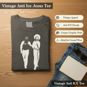 Vintage Anti ICE Jesus Arrested Parody T-shirt