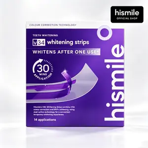 Hismile V34 Purple Whitening Strips - Color Correction Formula, Gentle Teeth Whitening