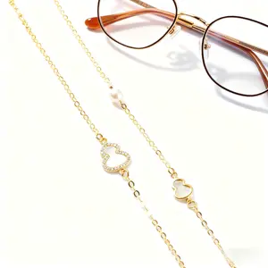 925 Silver-Plated Pearl & Crystal Eyeglass Chain – Multi-Use Glasses Holder / Mask Holder / Necklace, Anti-Slip Minimalist Design, 75cm