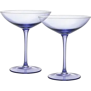 Champagne Coupes 12oz by The Wine Savant - Colorful Champagne Glasses, Prosecco, Mimosa Glasses Set, Cocktail Glass Set, Bar Glassware Luster Glasses (2, Lavender)
