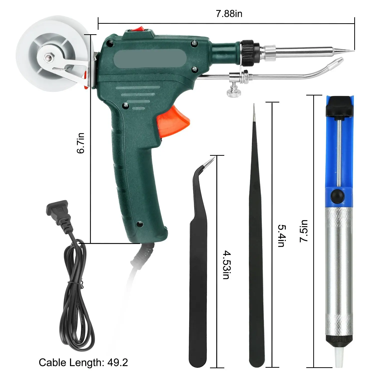Automatic 60W Soldering Gun Kit 5-in-1 - Complete Set with Desoldering Tool & Bracket for Circuit Repair