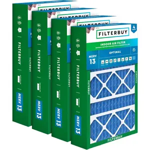 Filterbuy 17x26x4 Air Filter (4-Pack), Pleated MERV 13 Optimal Defense HVAC AC Furnace Air Filters for Lennox
