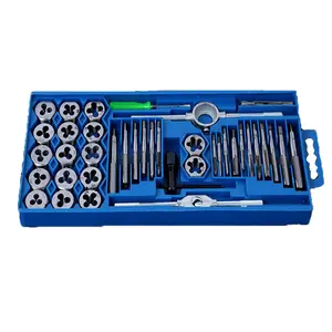40pcs Metric Tap and Die Set - Industrial Grade Hardened Steel Rethreading Tool Kit, Precisely CNC Machined Teeth, Coarse/Fine Threads, Die Handle, Easy to Assemble and Operate, Maximum Strength and Longevity for Internal/External Thread Cutting