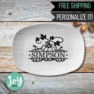 Pumpkin Monogram Platter