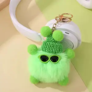 Puffy ball cute pixie keychain, small coal ball puffle pendant decorative gift bag, creative keychain