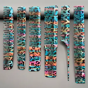 6pcs Hair Cutting Comb Set, Professional Styling Combs for Salons, Home Use Essential, Three Patterns Available, Easy to Use