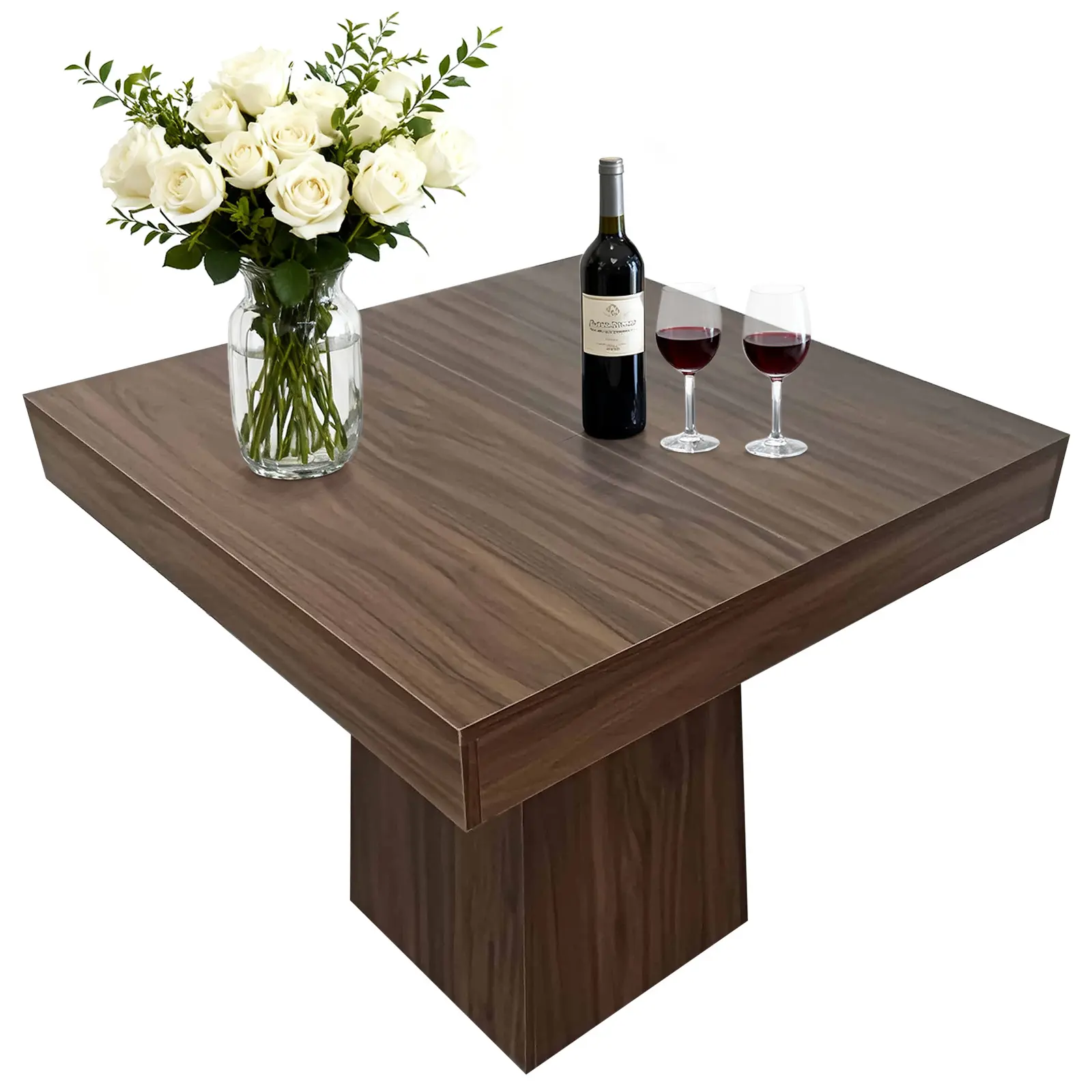 31.5 Inch Square Dining Table for 4, Modern Farmhouse Kitchen Table with Sturdy Base,Dinner Table for Small Space,Dining Room, Living Room, Not Including Chairs