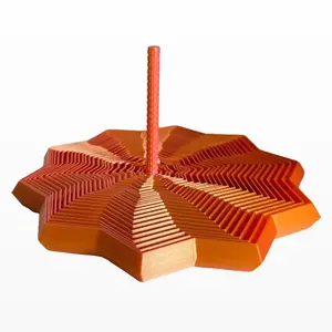 7" Large 3D Print Fidget Expandable Multi Color (Pink Gold) Star with Handle for Stress Relief or Fun Desk Toy Adult Child Gift #34