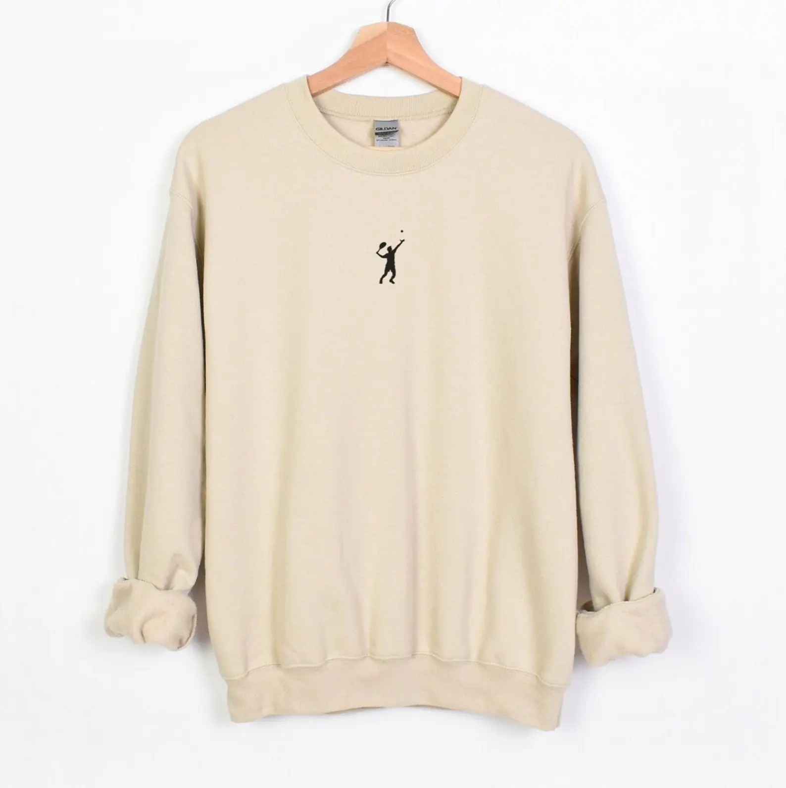 [Sale off up to 50%] Tennis Player Crewneck Sweatshirt, Minimalist Sports Sweater, Women's Tennis Sweater, Trendy Minimalist Design, Gift for Her