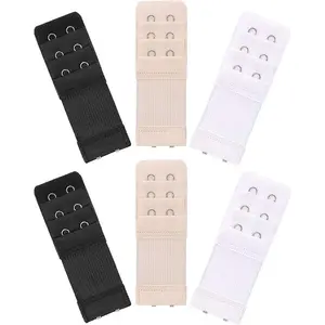 6 count Women's Soft Comfortable Elastic Bra Extenders Bra Extension Strap 2 Hook 3 Row Lady's Bra Extender Bra Band