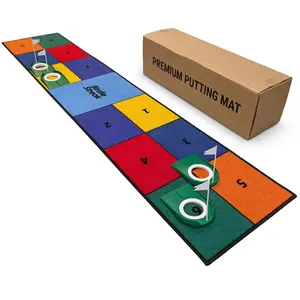 Capture the Cup Golf Putting Mat: Indoor Putting Green with 4 Cups and Target Zones - Portable Golf Training Aid and Putting Game