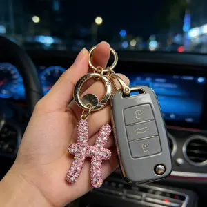 Luxury Diamond Zodiac Keychain, Car Key Holder Decoration, Women's Bag Accessory, Interior Small Ornament