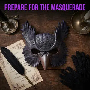 Owl Half Face Foam Mask, Realistic Bird Animal Skull Full Face Mask with Dragon Wing Set, Unique Beak Design for Halloween Masquerade Cosplay Party, Adult Men Women Fancy Dress Costume Prop paperwhite Set Sign Mylar Graduation blue gradient backdrop