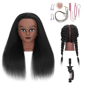 16 Inch  Real Hair Mannequin    Manikin  Doll  for Hairdresser Practice Braiding Hair Styling with Clamp stand (16 -Inch)