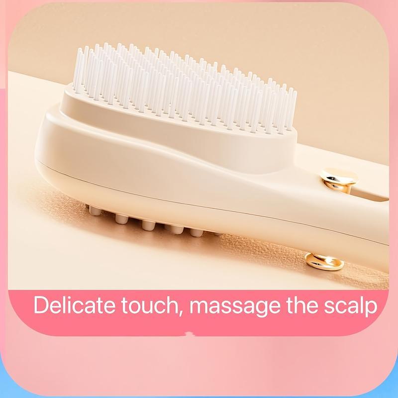 [Holiday Haul] 1PCS Pink Telescopic Control Hair Brush ABS Plastic Handle, Nylon Bristles, Scalp Massage Function, Ideal for All Hair Types, Enhances Shine & Smoothness