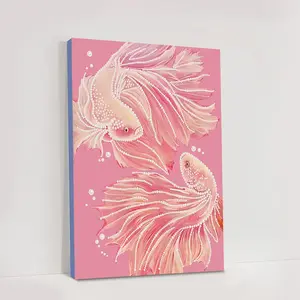 Romantic Koi Fish Diamond Painting Cross Stitch Kit, 30x40cm Unframed Cartoon Pearl Art, DIY Handmade Valentine's Day Gift