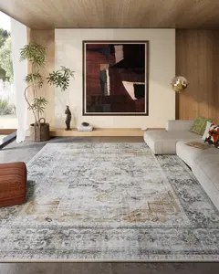Palohom Area Rugs for Living Room: Washable Rug for Bedroom Non Slip Low Pile Soft Faux Wool Non Shedding Vintage Boho Large Carpet Rug for Dining Room Kitchen Nursery Under Table Farmhouse Office Indoor rugs