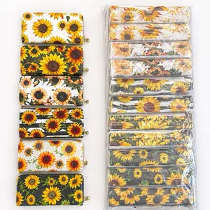 12-Pack Sunflower Wallets – Assorted Designs Zip Around Clutch