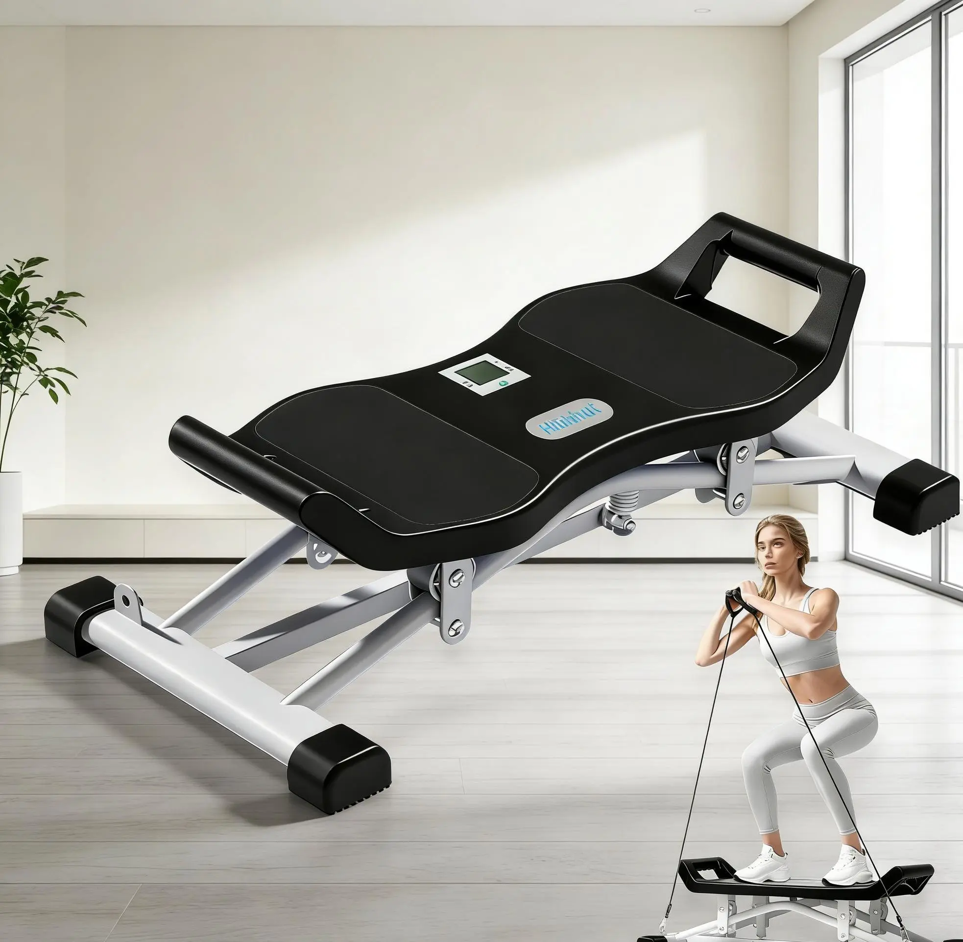 Glider Workout Machine, New Design of Ski Machines with Stainless Steel Rails for Full Body Strength Training, Foldable for Home Gym Use, Multifunctional Home Gym, Fun Sliding, High Load Bearing Gear