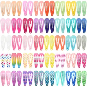Hair Clips, 80 Pcs (1.2 Inch, 3cm) Cute Mini Snap Hair Clips for Girls, Colorful Small Snap Barrettes Metal Barrette for Fine Hair