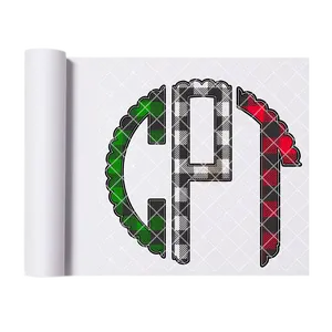 Custom Christmas Monogram Green/White/Red Plaid DTF Transfer