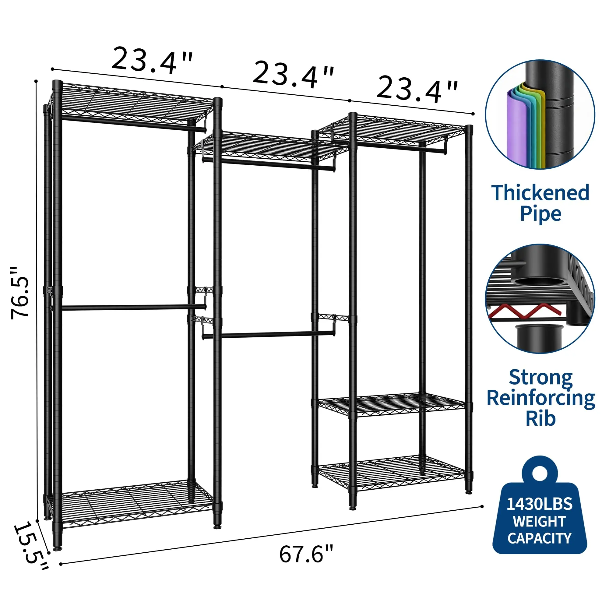 black 3 floors x 1 floor x 2 floors