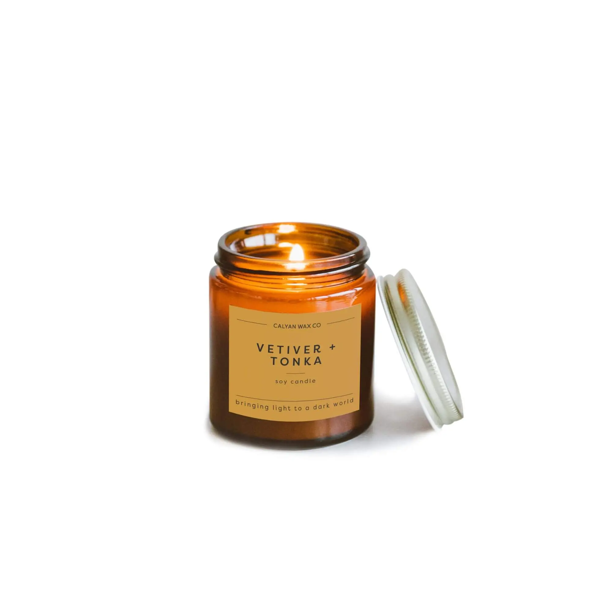 Vetiver + Tonka Mini Amber Jar Soy Candle