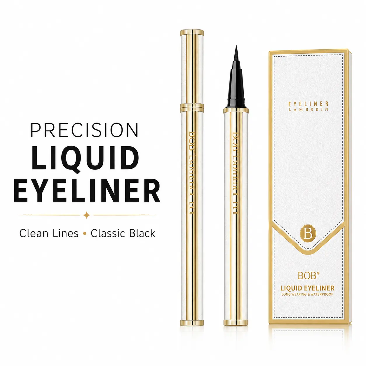 Precision Liquid Eyeliner - Clean Lines Classic Black Long-Lasting Waterproof Makeup Tool ultra fine liquid eyeliner professional beauty tool  elfey eliner Lipliner