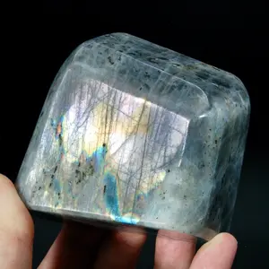 1lb Large Purple Labradorite Crystal Freeform Tower, Super Flashy Spectrolite