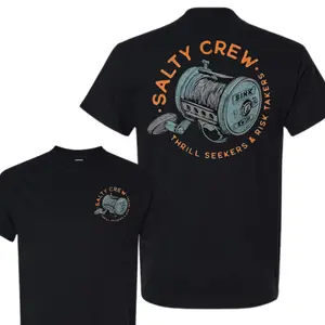 Salty Crew Fishing Reel T-Shirt – Vintage Fishing Graphic Tee, Soft Cotton Blend Shirt, Thrill Seekers Apparel for Men & Women, Perfect Gift for Anglers and Adventurers