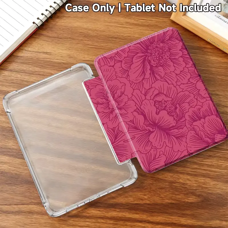 Kindle Paperwhite Case - Patterned Silicone Soft TPU Transparent Back Cover for 5th-12th Generation (2024/2025) with Illustrations, Wristband, Adjustable Holder, Ideal Gift for Girls