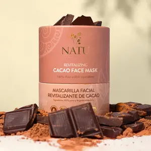 Revitalizing Cacao Face Mask by Natu Botanicals - 100% Pure Edible Ingredients, Hydrating & Antioxidant-Rich, Calming & Soothing, For All Skin Types, 3.5 oz