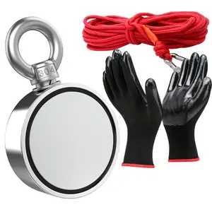 Double Sided Fishing Magnet 400lbs Pulling Force,Perfect for Retrieving in River and Magnetic Fishing,Super Strong Fishing Magnets