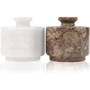Marble Salt Cellar with Lid 3" White and Oceanic Celtic Salt & Pepper Containers,  for  & Kitchen, Salt & Sugar Bowls, Spring Table Decor, Easter Gifts