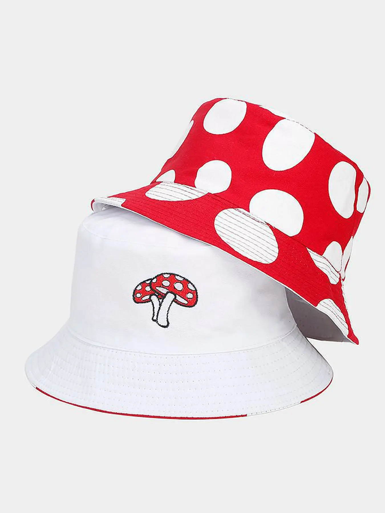 Unisex Mushroom Pattern Reversible Beanie Hat, High Quality Hat, Beanie Fitted, Casual Fashion Fisherman Cap for Men Women, Trendy Outdoor Accessory
