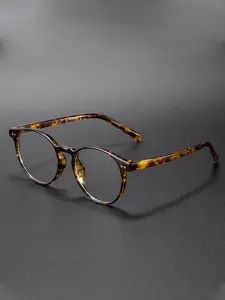 Classic Minimalist Round Thick Frame TR90 Core Wire Legs Bare Face Glasses Frame Unisex Casual Punk Personal Style Perfect for Driving Cycling Street Photography Gatherings Beach Weddings