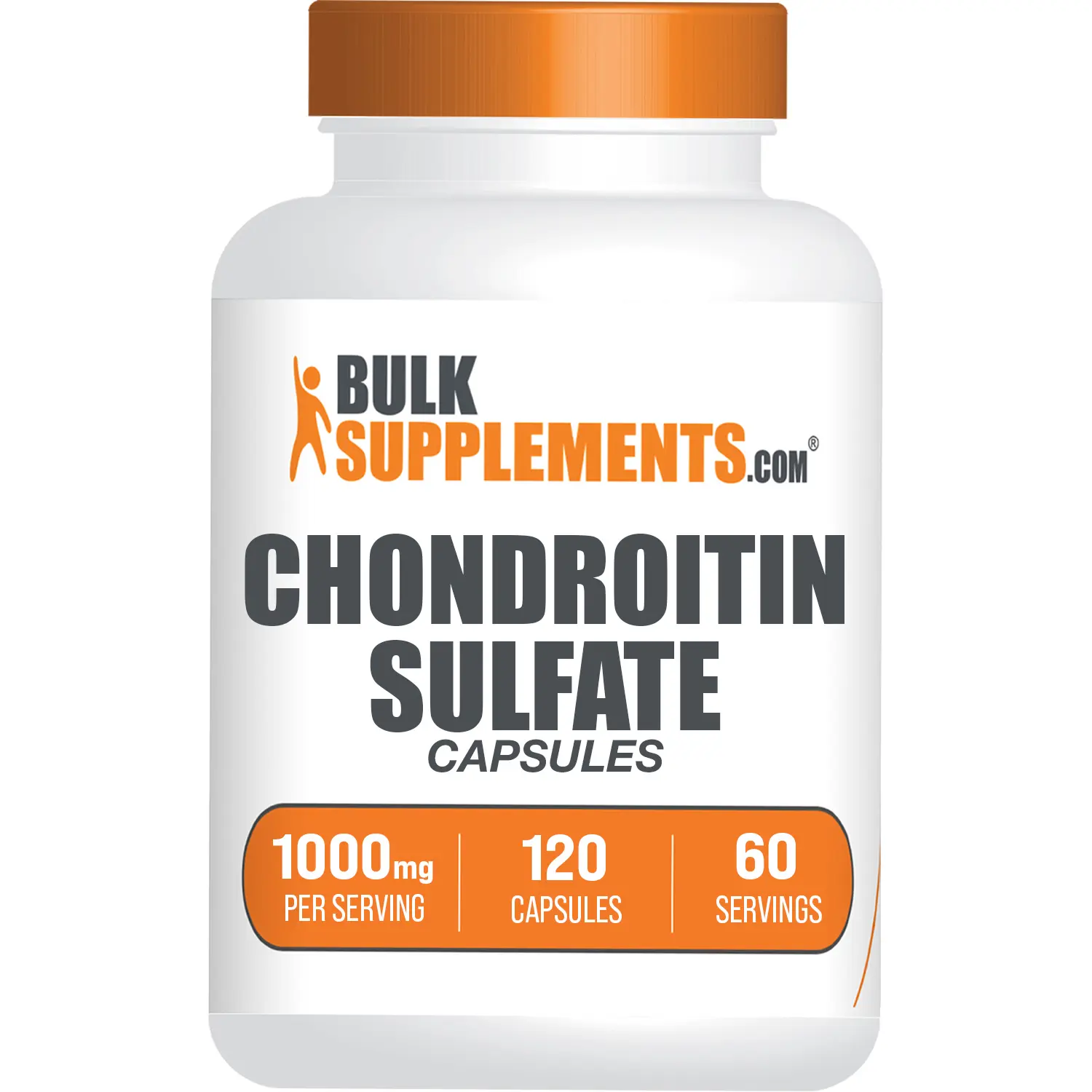 BulkSupplements Chondroitin Sulfate Dietary Capsules - Sugar Free, Gluten Free, Capsule Form, Natural Joint & Skin Support, 120 Capsules, 1000mg per Serving, Chondroitin Sulfate for Joint Care