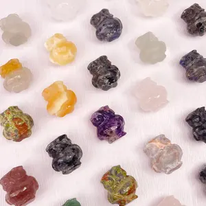 1 Count Mini Crystal Carvings Size:12g~18g Material:Rose Quartz,Howlite,Flourite,Dream Amethyst,Yellow Calcite
