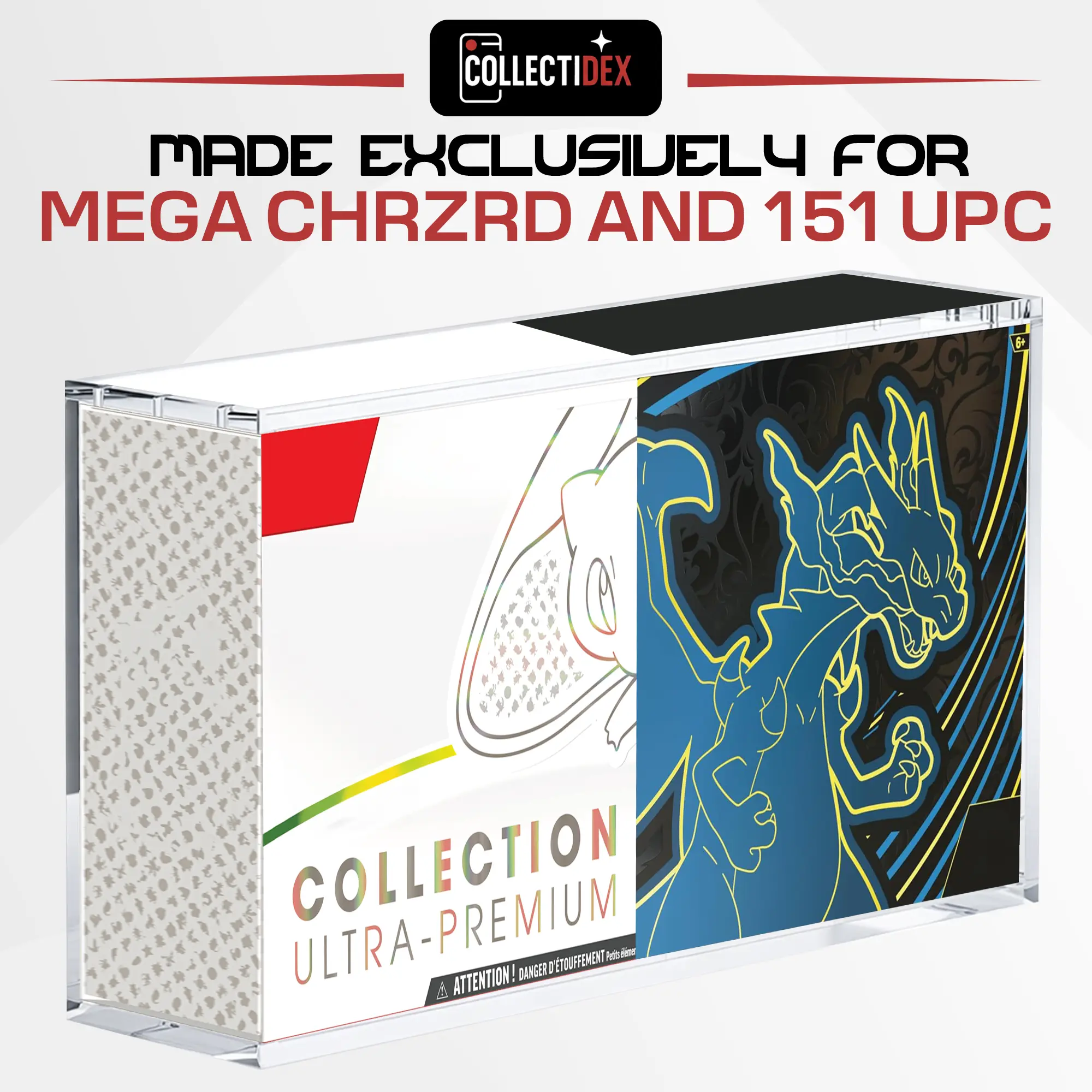Collectidex Acrylic Display Case for 151 UPC and Mega CHARZRD X ex
