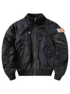 Vintage Military Style MA-1 Jacket Unisex High Street Fashion Air Force Cargo Thickened Flight Bomber Coat Top