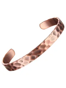 Unisex Street Trend Copper Bangle Bracelet, Trendy Adjustable Texture Metal Design Bangle, Fashionable Jewelry As Birthday Gift for Girlfriend & Boyfriend, Trendy Bangles