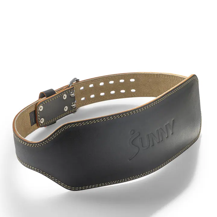 SUNNY 6" Leather Weightlifting Belt, Heavy Duty Lifting Belt with Padded Back Support for Squats, Deadlifts & Gym Training SUNNY 6" Leather Weightlifting Belt, Heavy Duty Lifting Belt with Padded Back Support for Squats, Deadlifts & Gym Training